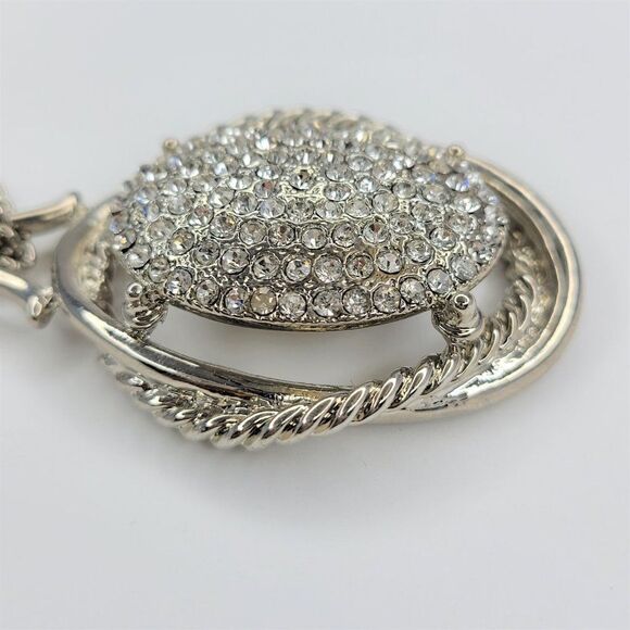 Silver Oval Pendant Necklace - Picture 3 of 11